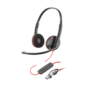 Poly Blackwire 3220 Stereo USB-C Headset with USB-C/A Adapter