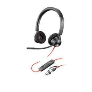 Poly Blackwire 3320 Stereo USB-C Headset with USB-C/A Adapter