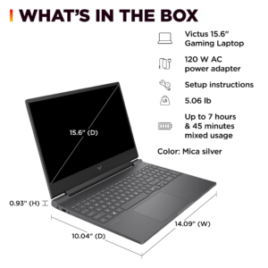 HP Victus HP VICTUS GAMING LAPTOP 15-FB3093DX (BM4X8UA#ABA) AMD RYZEN 7 7445HS PROCESSOR | 16GB RAM | 512GB SSD | 15.6" FHD IPS LED DISPLAY