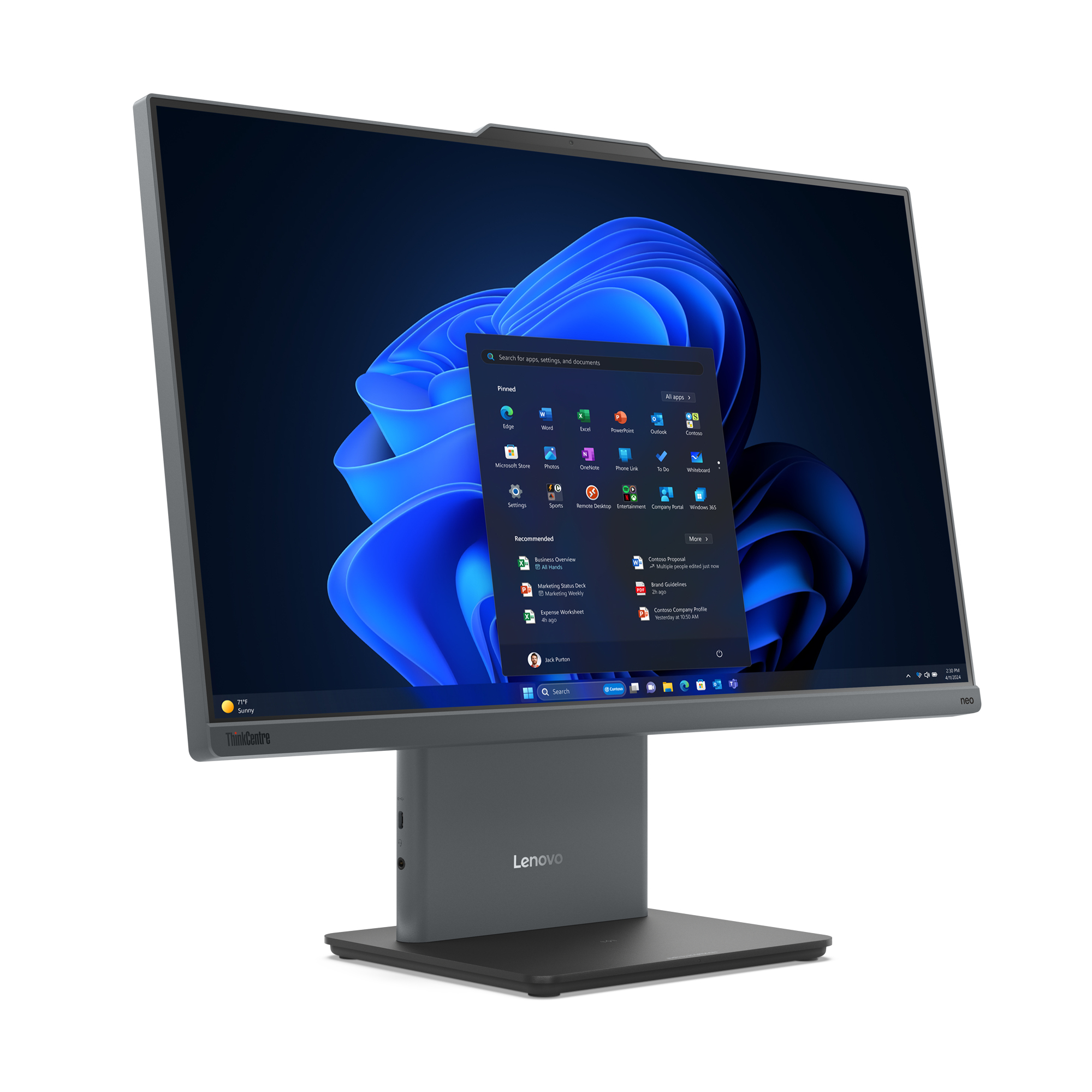 LENOVO All-in-One LENOVO THINKCENTRE NEO 50A 24 GEN 5 (12SC003SGR) INTEL CORE 7 240H PROCESSOR | 16GB RAM | 512GB SSD | 23.8" FHD IPS MULTI TOUCH SCREEN - Image 3