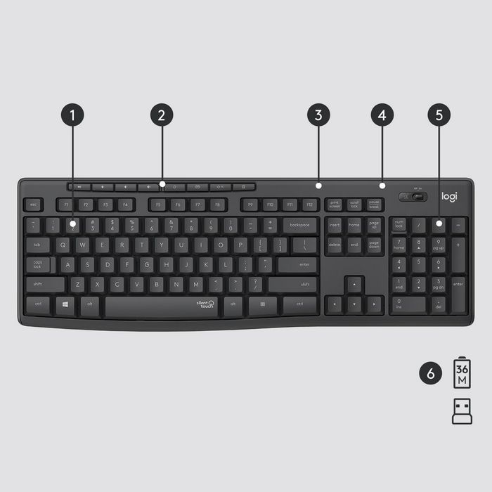 Logitech Keyboard Mouse Combo Wireless - MK295 English - Image 3
