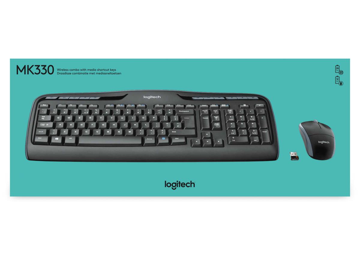 Logitech Keyboard Mouse Combo Wireless - MK330 English - Image 2