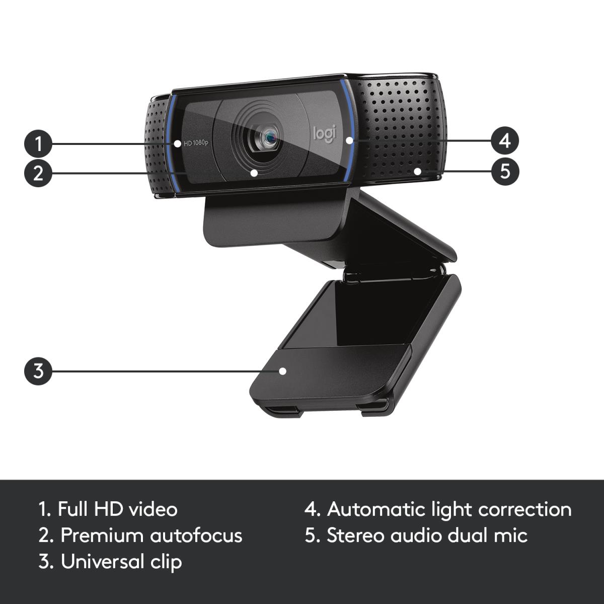 Logitech Webcam - C920 FHD 1080P USB A - Image 2